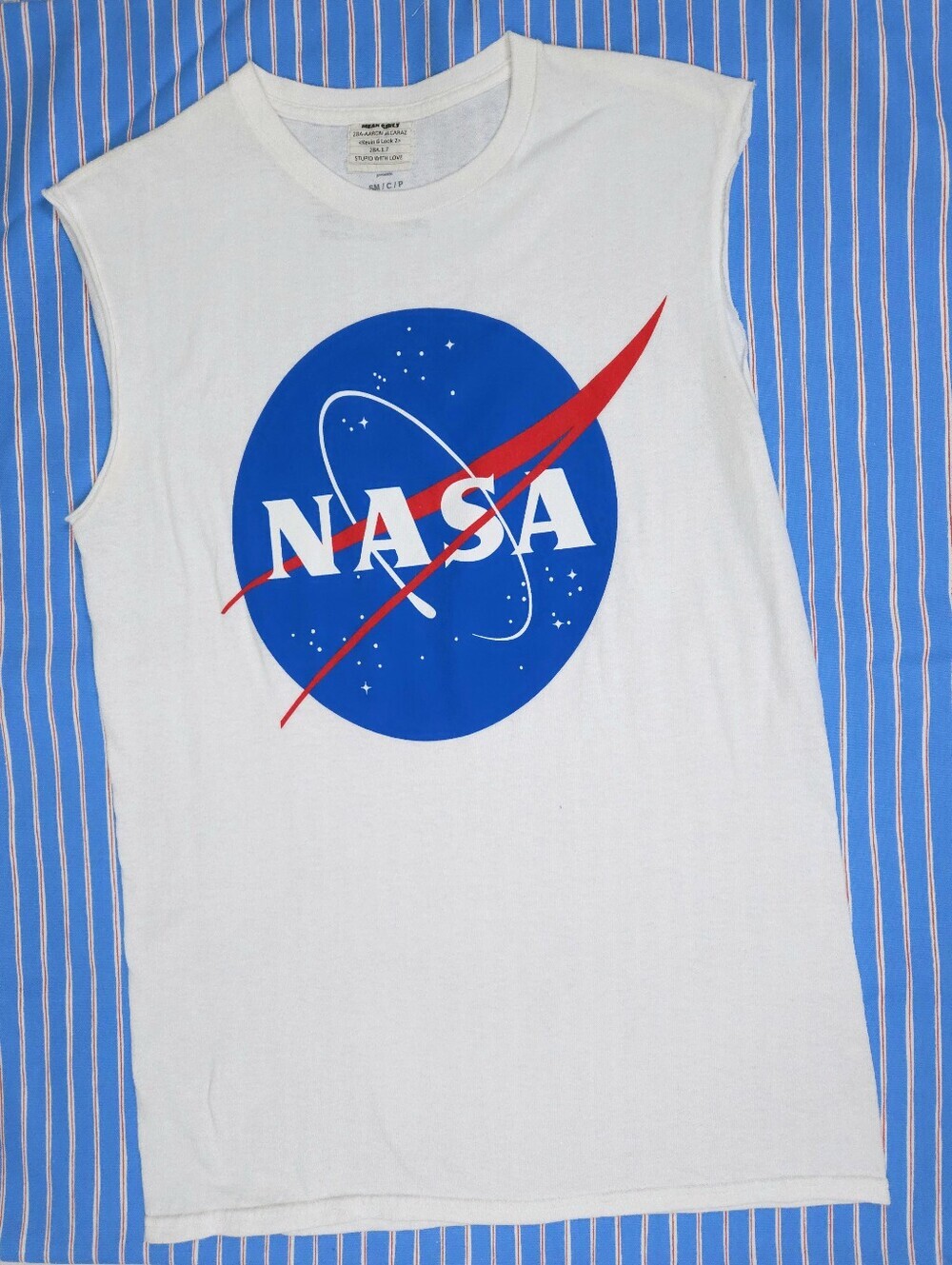 Actor Worn NASA Sleeveless White T-Shirt Tank Broadway Mean Girls Men's Small